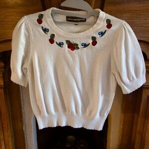 Princess Highway Berry Sweet Emb Knit Top - Size 8